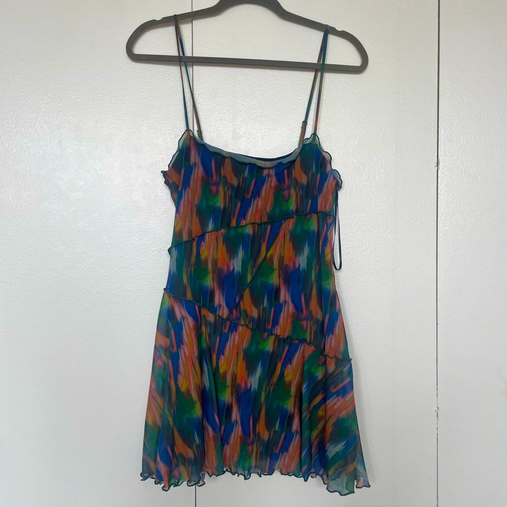 UO Moxie Mesh Mini Slip Dress